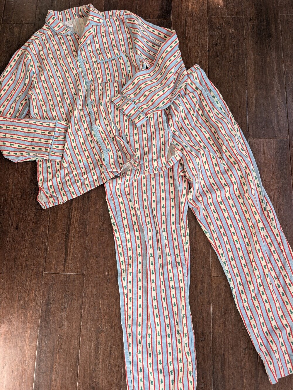 Bundle! Adult Holiday Cotton Flannel Pajama Trees With Ribbons Unisex S Small
